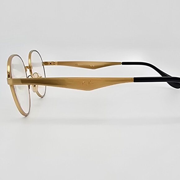 Ray-Ban RB6343 2860 Gold Phantos Round Eyeglasses Frame 47-19-140 - Picture 3 of 12